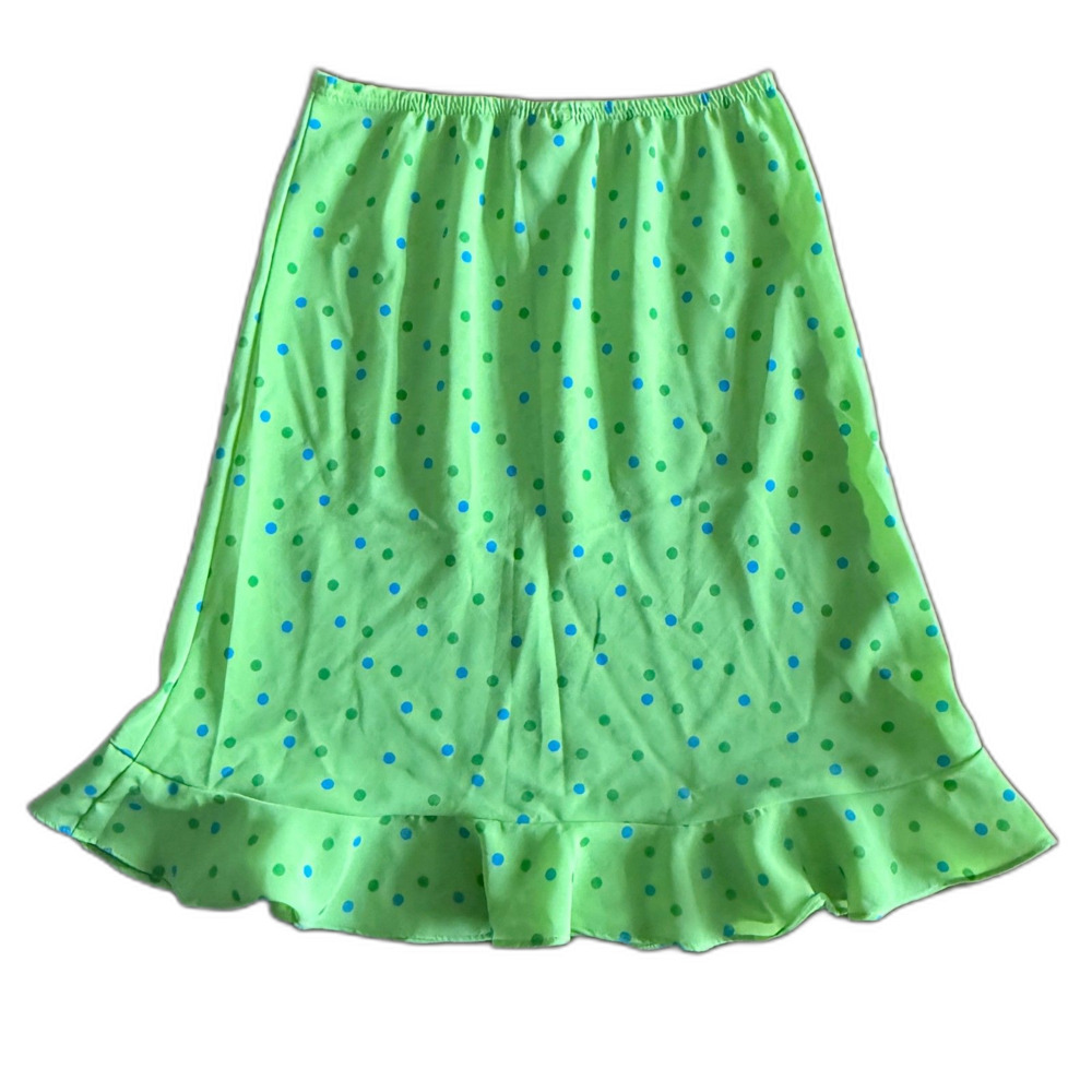 No Boundaries Y2K Green Polka Dot Skirt Girls 14-16